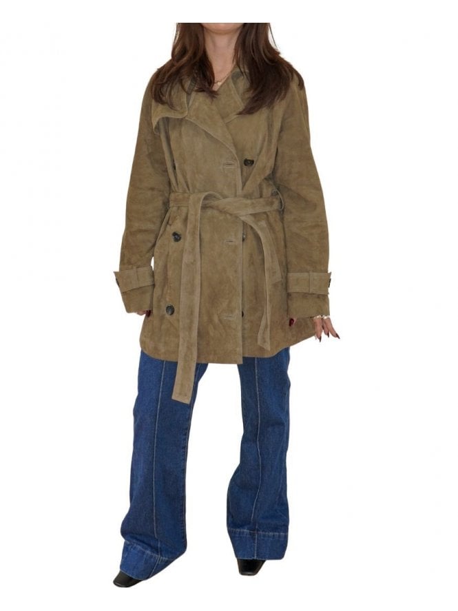 Ada Cropped Suede Trench