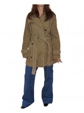 Ada Cropped Suede Trench