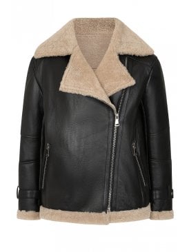Amelia Shearling Aviator Jacket