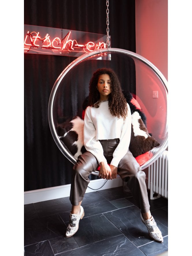 Amy Straight Leg Leather Jeans