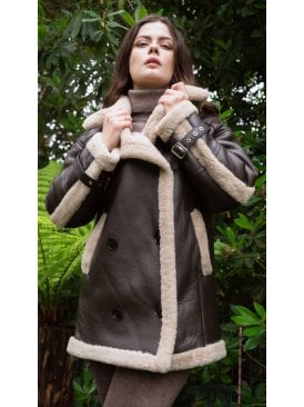 Bella Double Breasted Shearling Coat