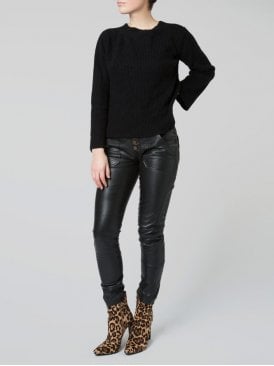 Bergenia Patch Pocket Leather Trousers