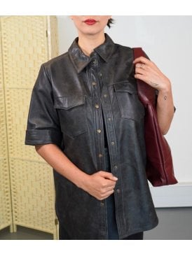 Cally Buttoned Leather Shirt
