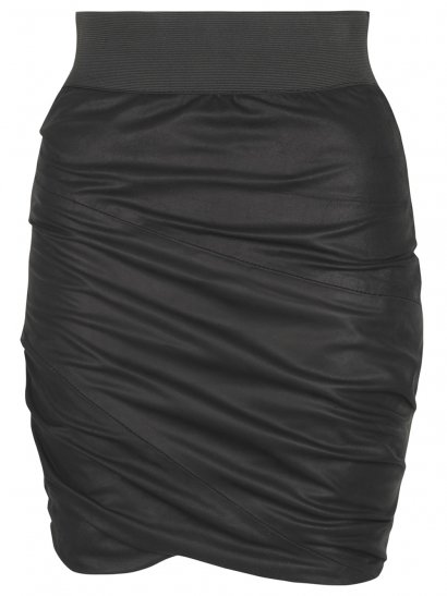 Catania Leather Skirt in Black