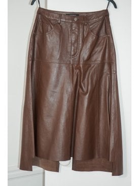Clara A Line Raw Hem Skirt With Jeans Fly