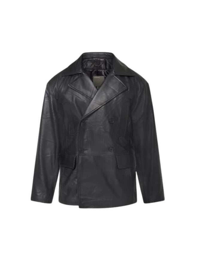 Dobule Breasted Coat With Lower Flap Pocket