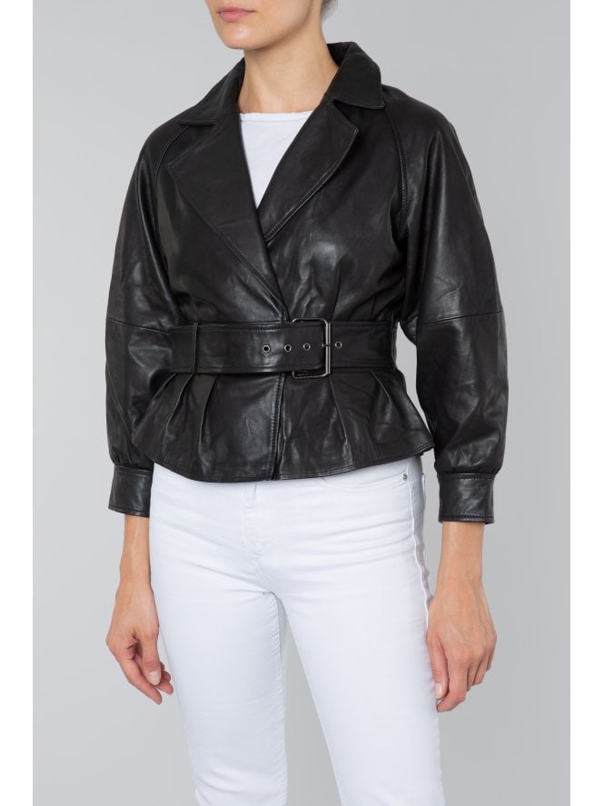 Eilean Tie Leather Jacket