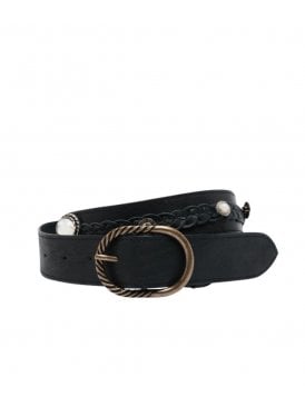 Electra Round Buckle Gemstone Belt