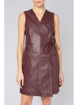 Eliza Wrap Leather Dress