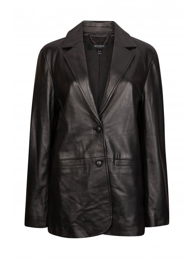 Elsie Oversized Leather Blazer	