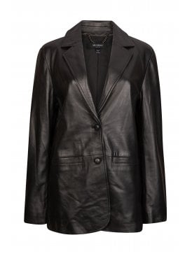 Elsie Oversized Leather Blazer			