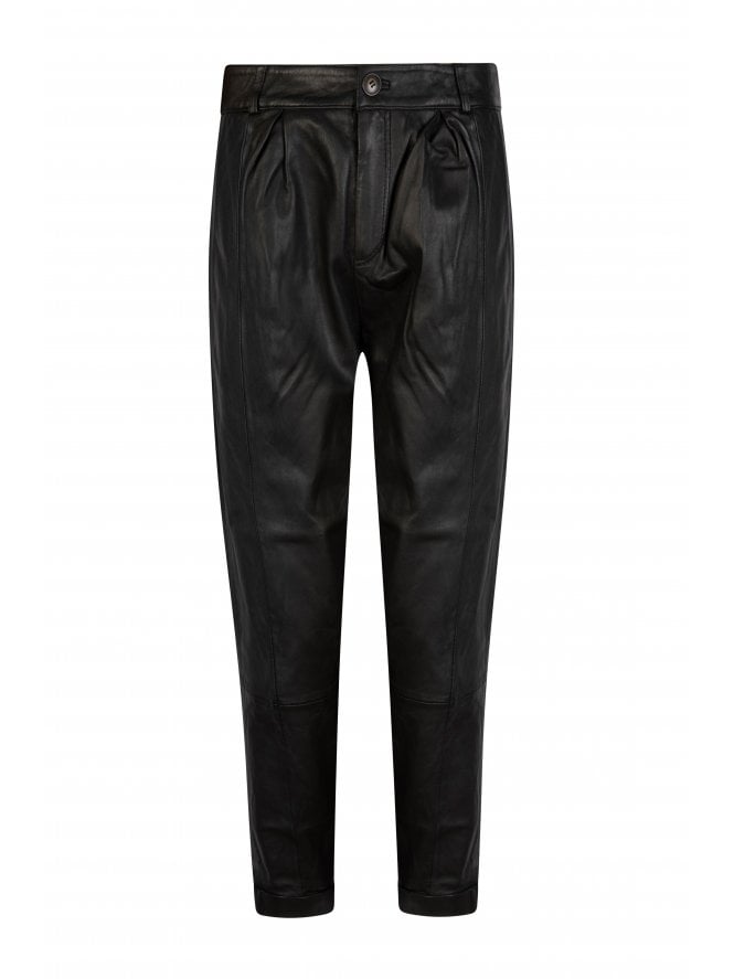 Freddie Tapered Leather Trousers