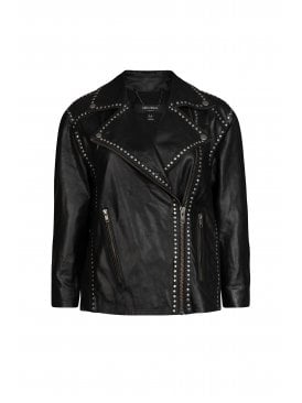 Hadley Leather Studded Biker Jacket
