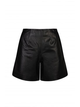 Harmony Flat Front Leather Shorts