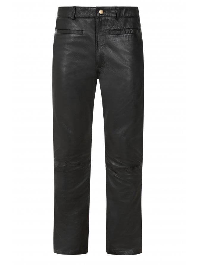 Jim High Rise Boot Cut Leather Jeans