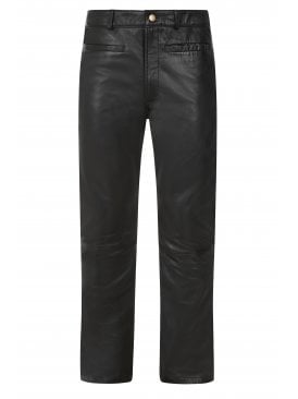 Jim High Rise Boot Cut Leather Jeans