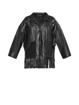 Kate Fringed Jacket In Textured Leather