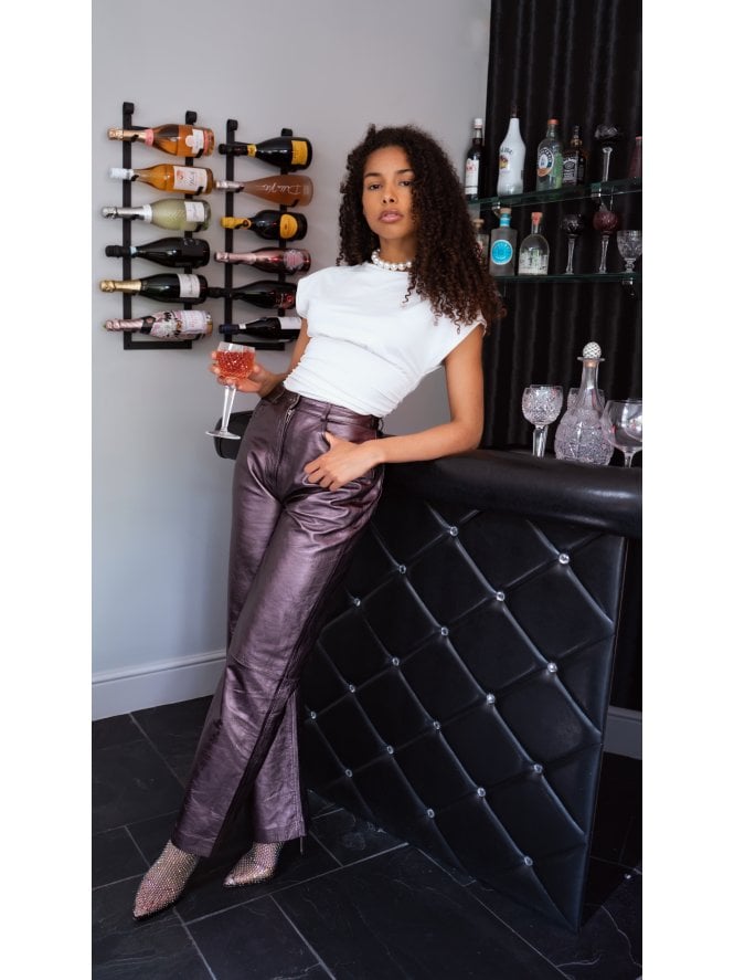 Lara Straight Leg Leather trousers 