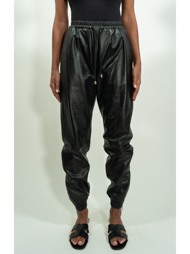 Marjorie Skipper Leather Cuffed Joggers 