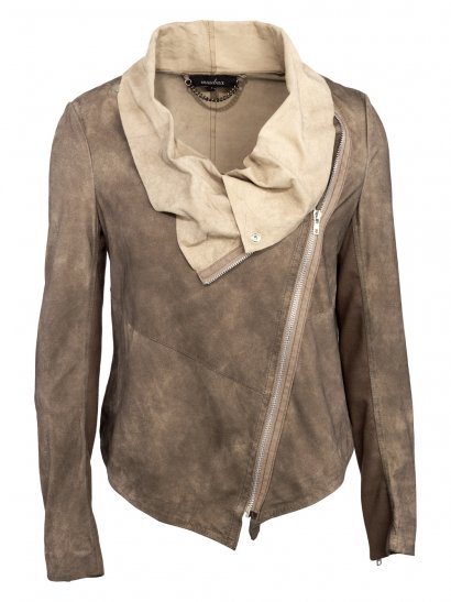 Alexis Drape Suede Cardigan in Desert Pearl