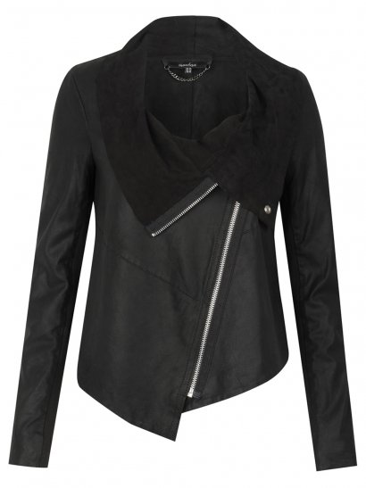 Alexis Drape Suede Jacket in Black