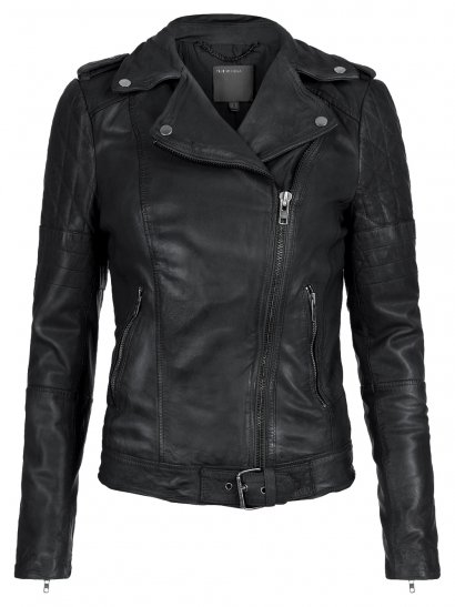 Nido Black Leather Biker Jacket