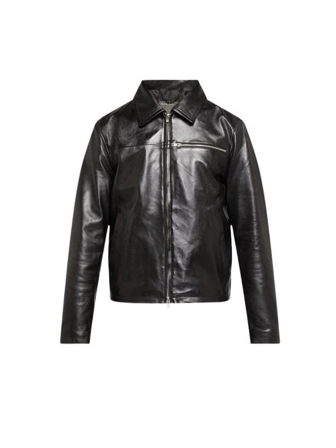 Orion Leather Zip Front Collared Bomber