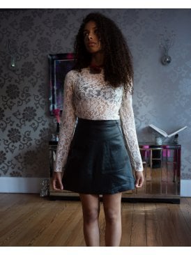 Pannalina A line Mini Leather Skirt