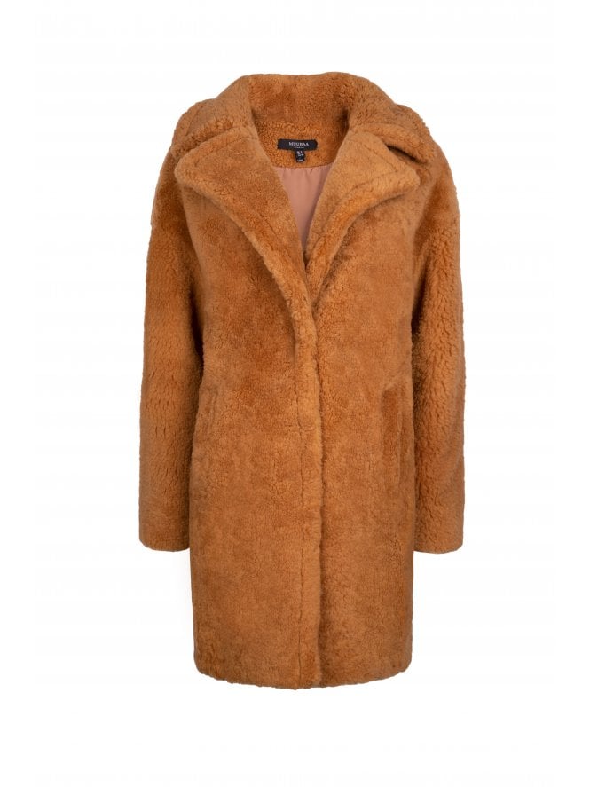 Polly Shearling Jacket With Oversized Collar 	