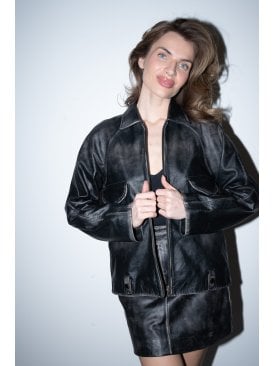 Sarah Zipped Leather Jacket