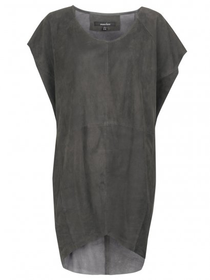 Shelby Suede T-Shirt Dress in Granite Grey