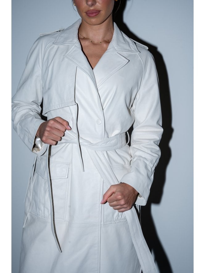 Sophie Leather Trench Coat