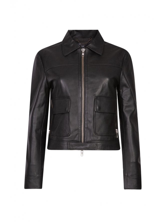 Soraya Leather Trucker Jacket	