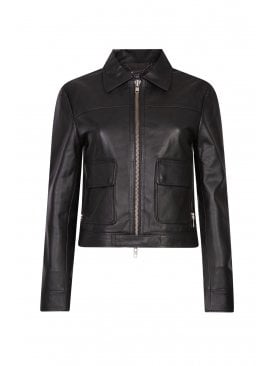 Soraya Leather Trucker Jacket			