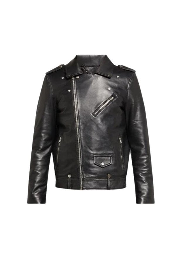 Vortic Leather Button Front Bomber