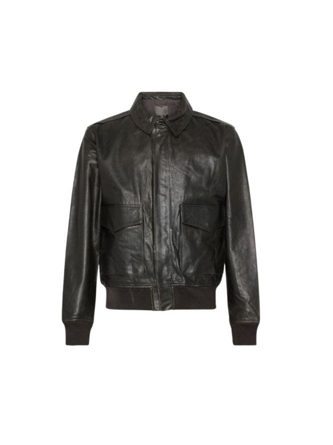 Waxed Leather Collared Bomber 