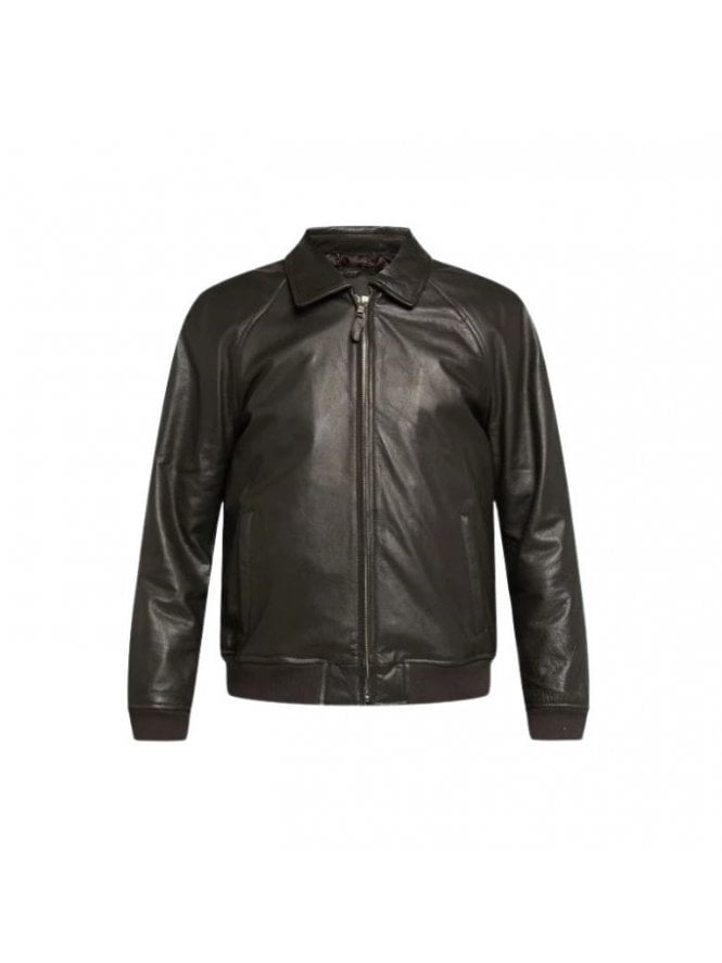 Zip Front Leather Bomber